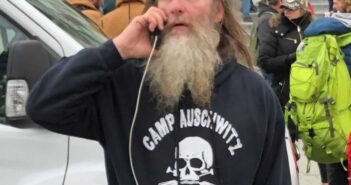 Man wearing sweatshirt with the words “Camp Auschwitz” during Capitol mob invasion was arrested